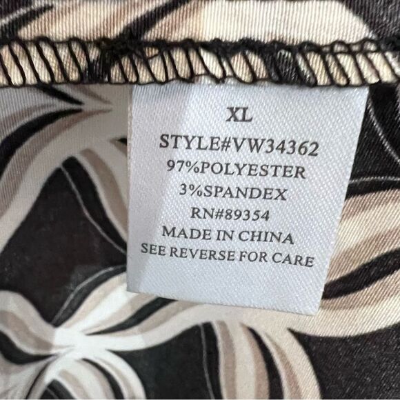 Adrienne Vittadini black mocha black and tan print blouse top size XL NWT - Picture 8 of 8
